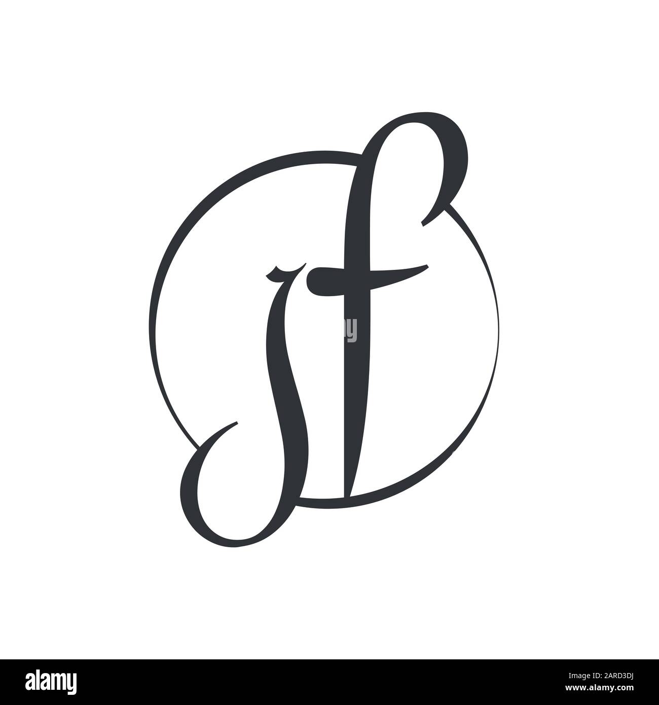 letter JF Logo Design Vector Template. Initial Linked Letter Design JF Vector Illustration Stock Vector