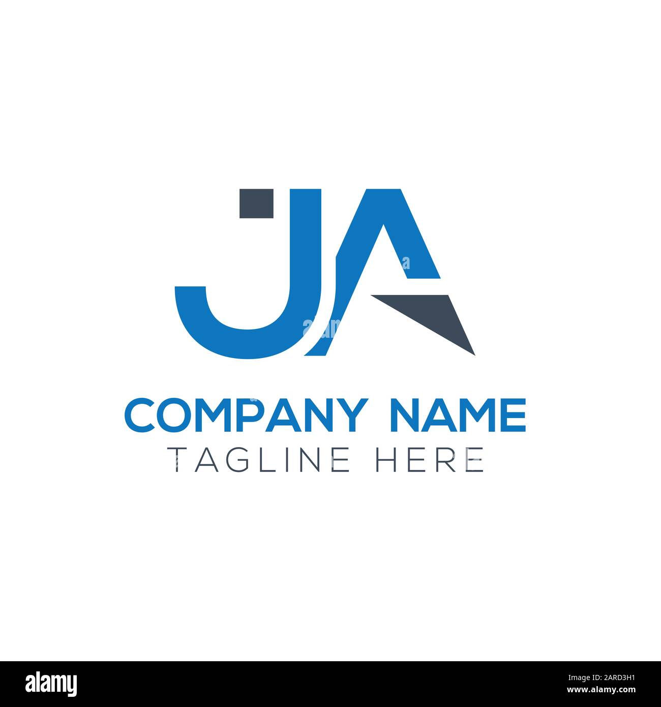 letter JA Logo Design Vector Template. Initial Linked Letter Design JA Vector Illustration Stock Vector