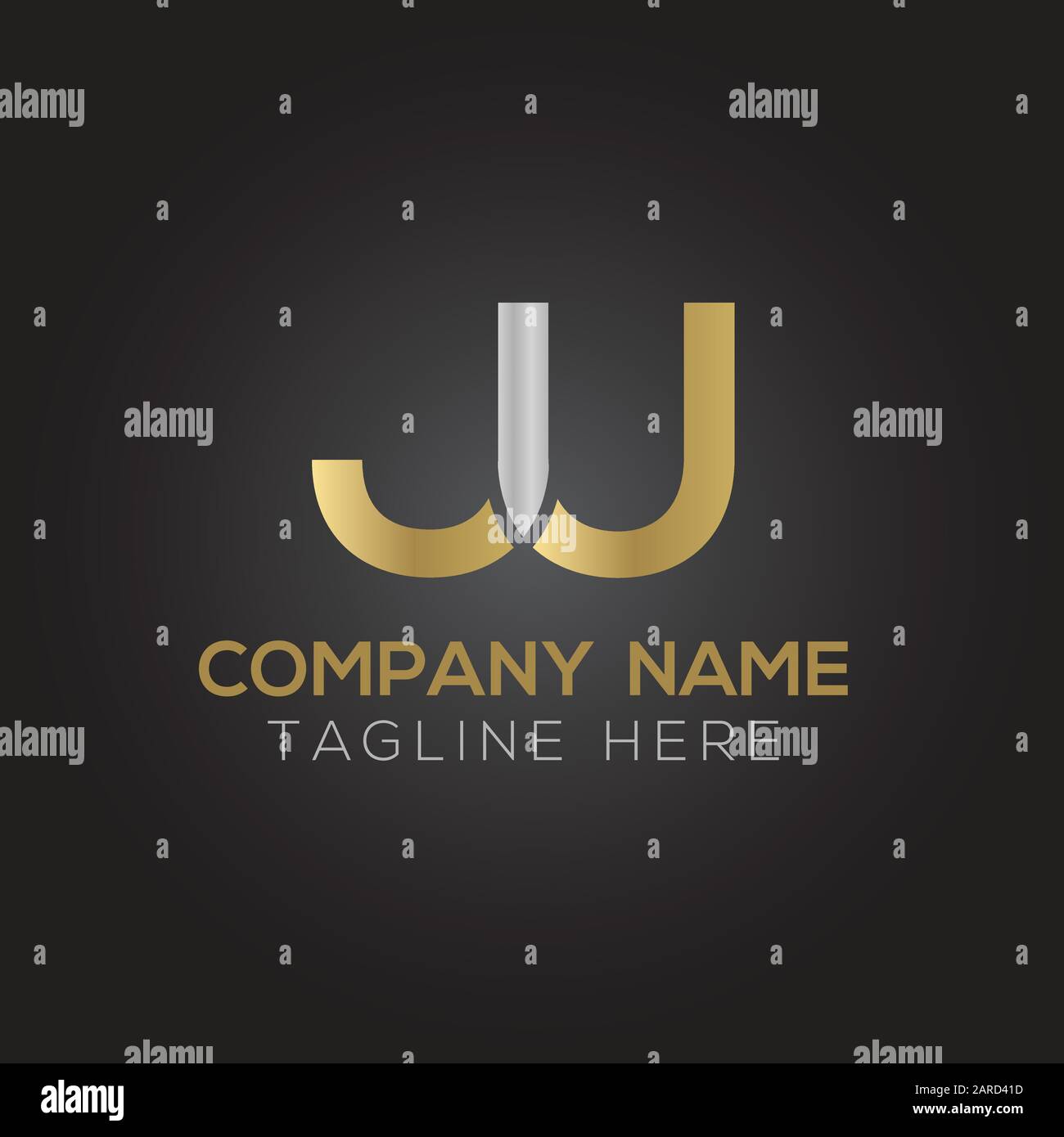 letter JU Logo Design Vector Template. Initial Linked Letter Design JU Vector Illustration Stock Vector