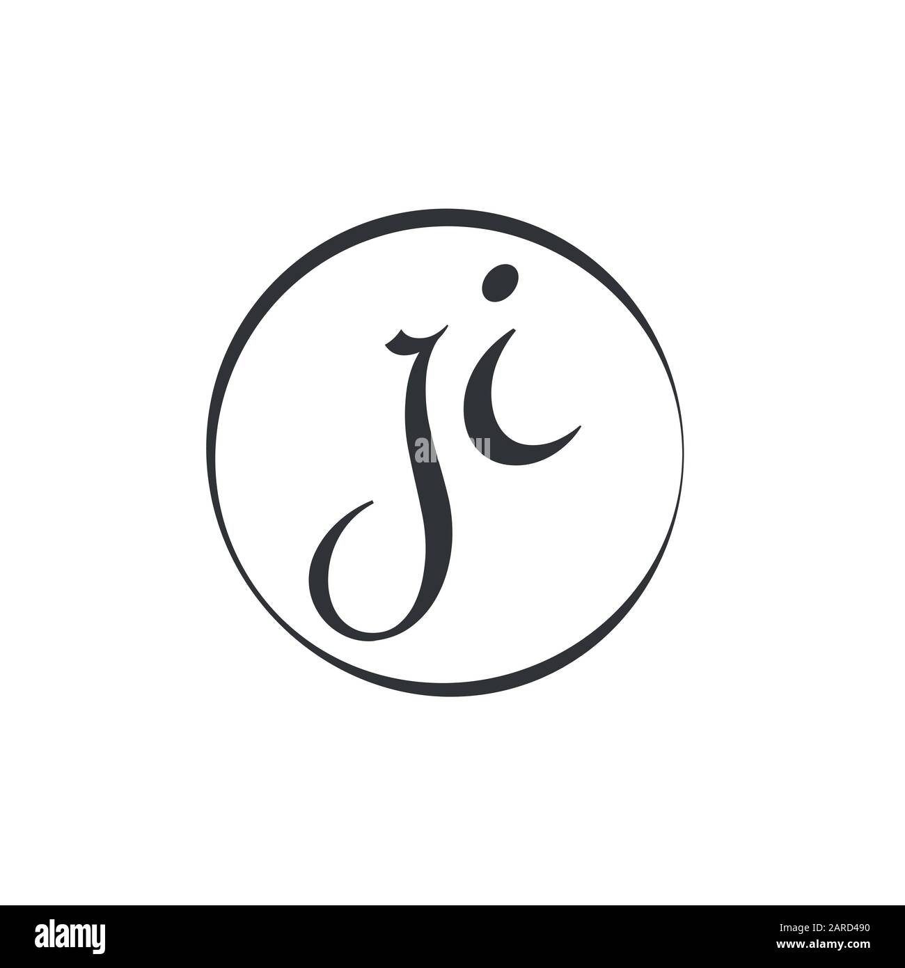 letter JI Logo Design Vector Template. Initial Linked Letter Design JI Vector Illustration Stock Vector
