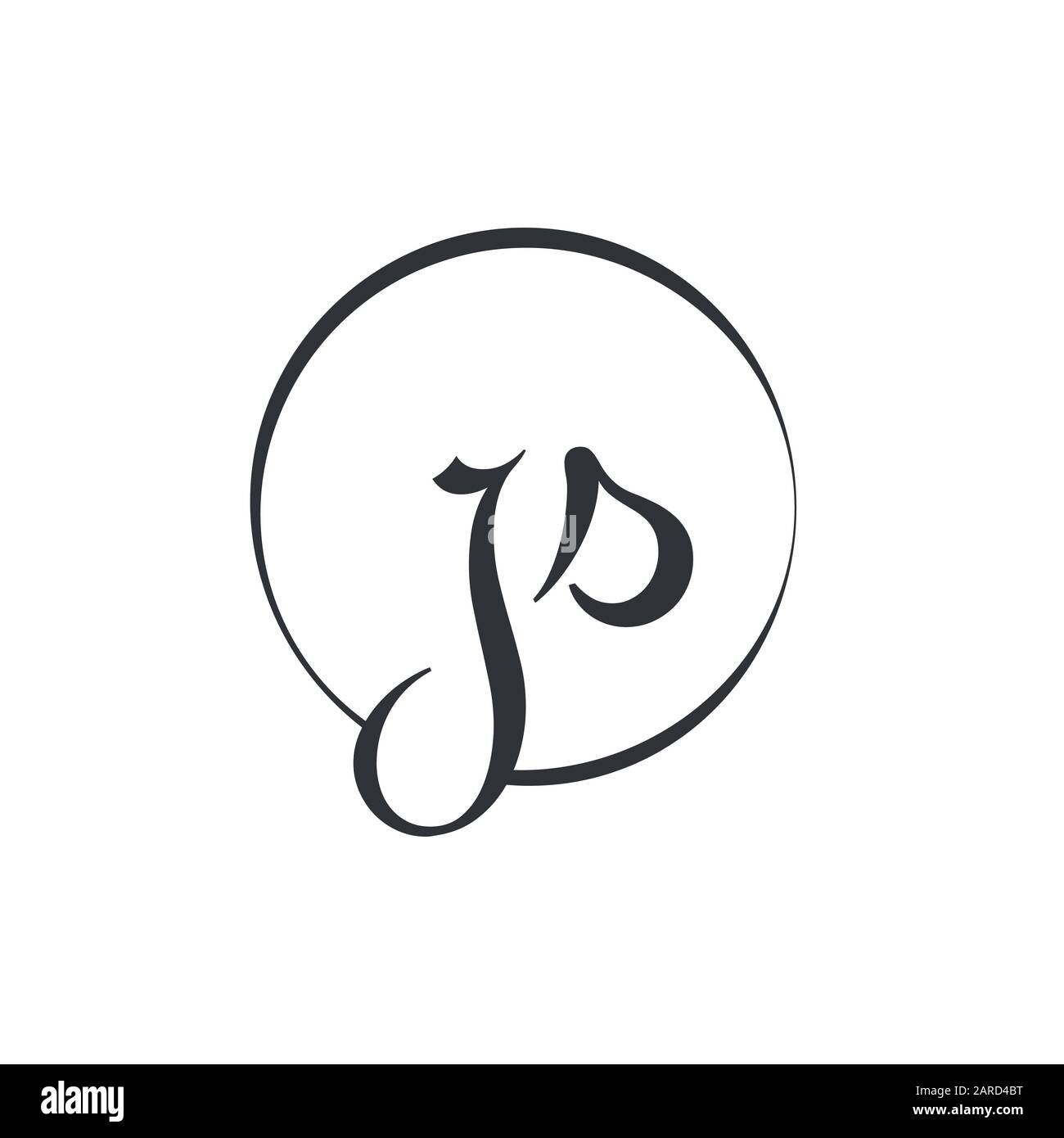 letter JS Logo Design Vector Template. Initial Linked Letter Design JS Vector Illustration Stock Vector