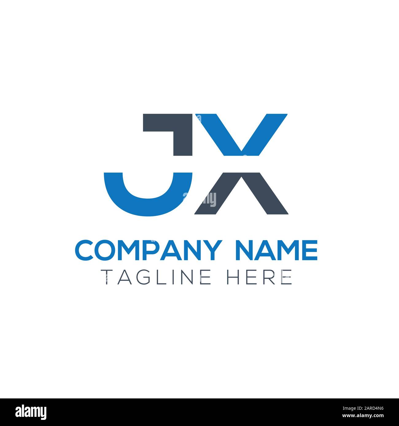 letter JX Logo Design Vector Template. Initial Linked Letter Design JX