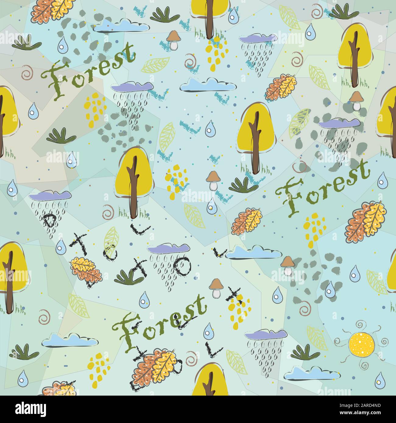 Seamless Pattern with Cute Trees. Scandinavian Style. Stock Vector