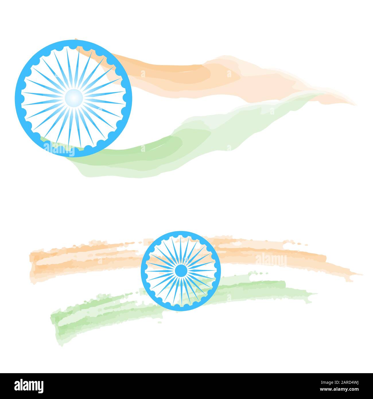 Vector flag of India in the style of watercolor paints. Illustration to ...