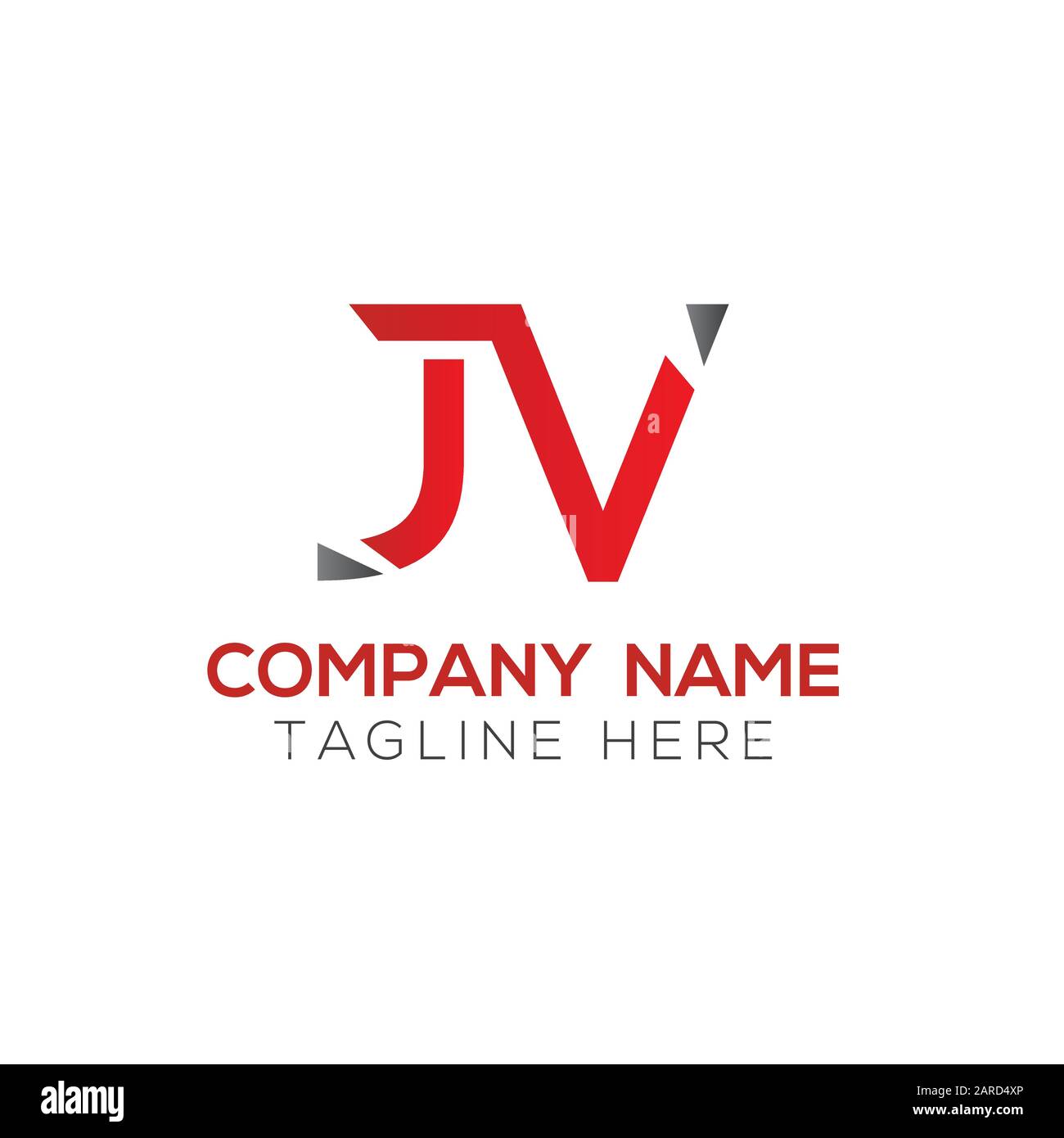 letter JV Logo Design Vector Template. Initial Linked Letter Design JV Vector Illustration Stock Vector