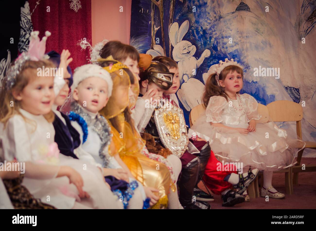 New Year holiday, kindergarten Malvin, Lutsk Ukraine 25/12/2013 Stock Photo