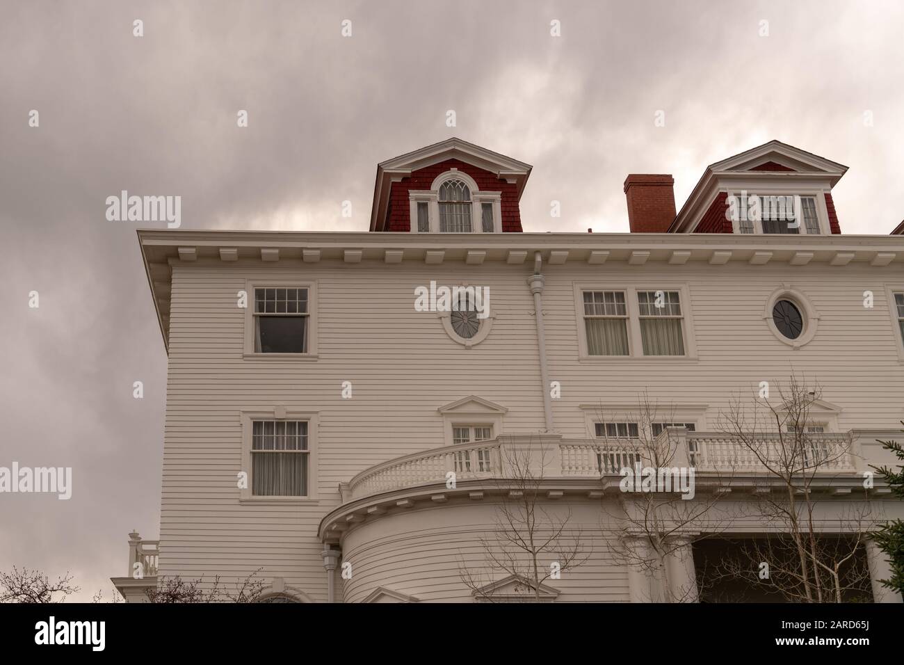 The Stanley Hotel that inspired The Shining, Estes Park, Colorado Stock Photo