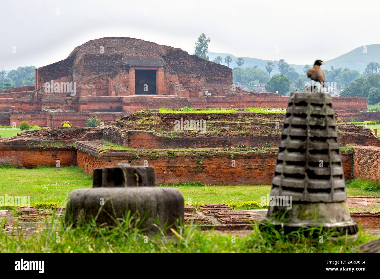 The historical monument of Vikramshila University, Vikramshila, Kahalgaon,  Bihar,India. August 2019 Stock Photo