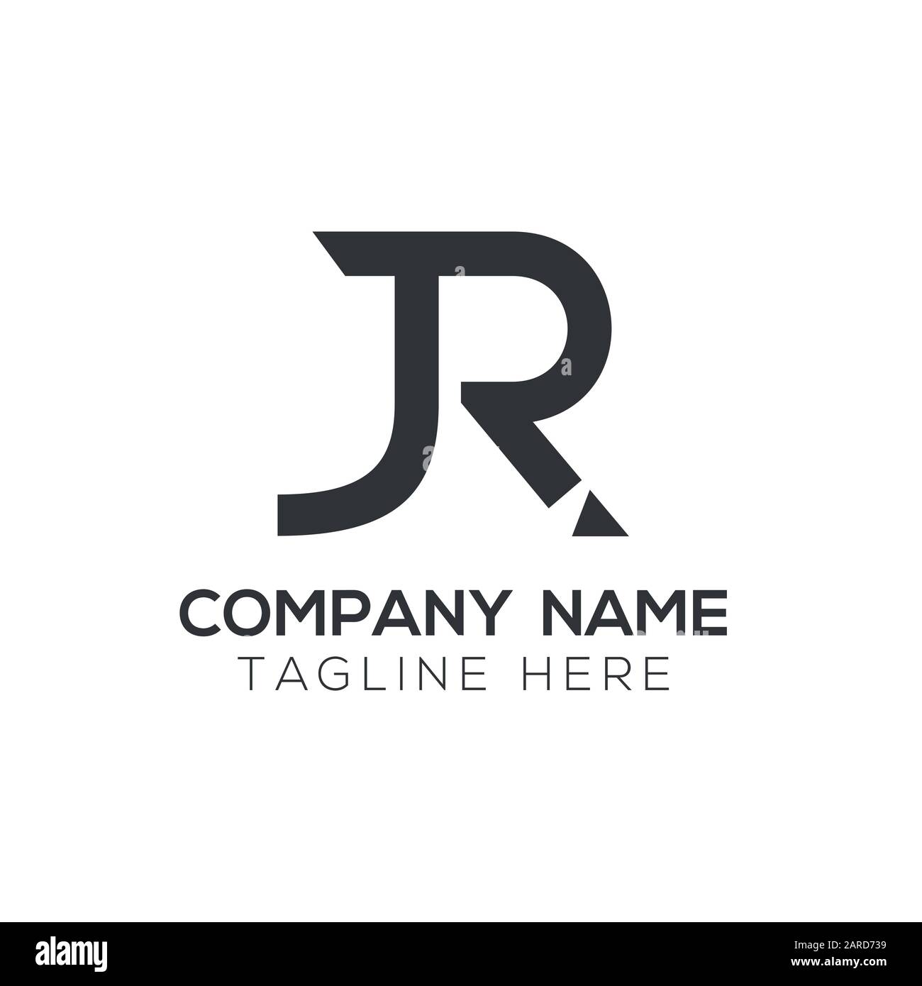 letter JR Logo Design Vector Template. Initial Linked Letter Design JR Vector Illustration Stock Vector