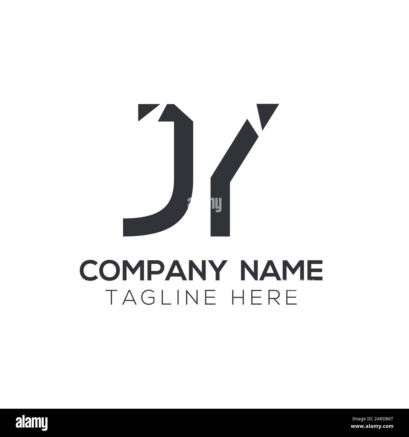 letter JY Logo Design Vector Template. Initial Linked Letter Design JY