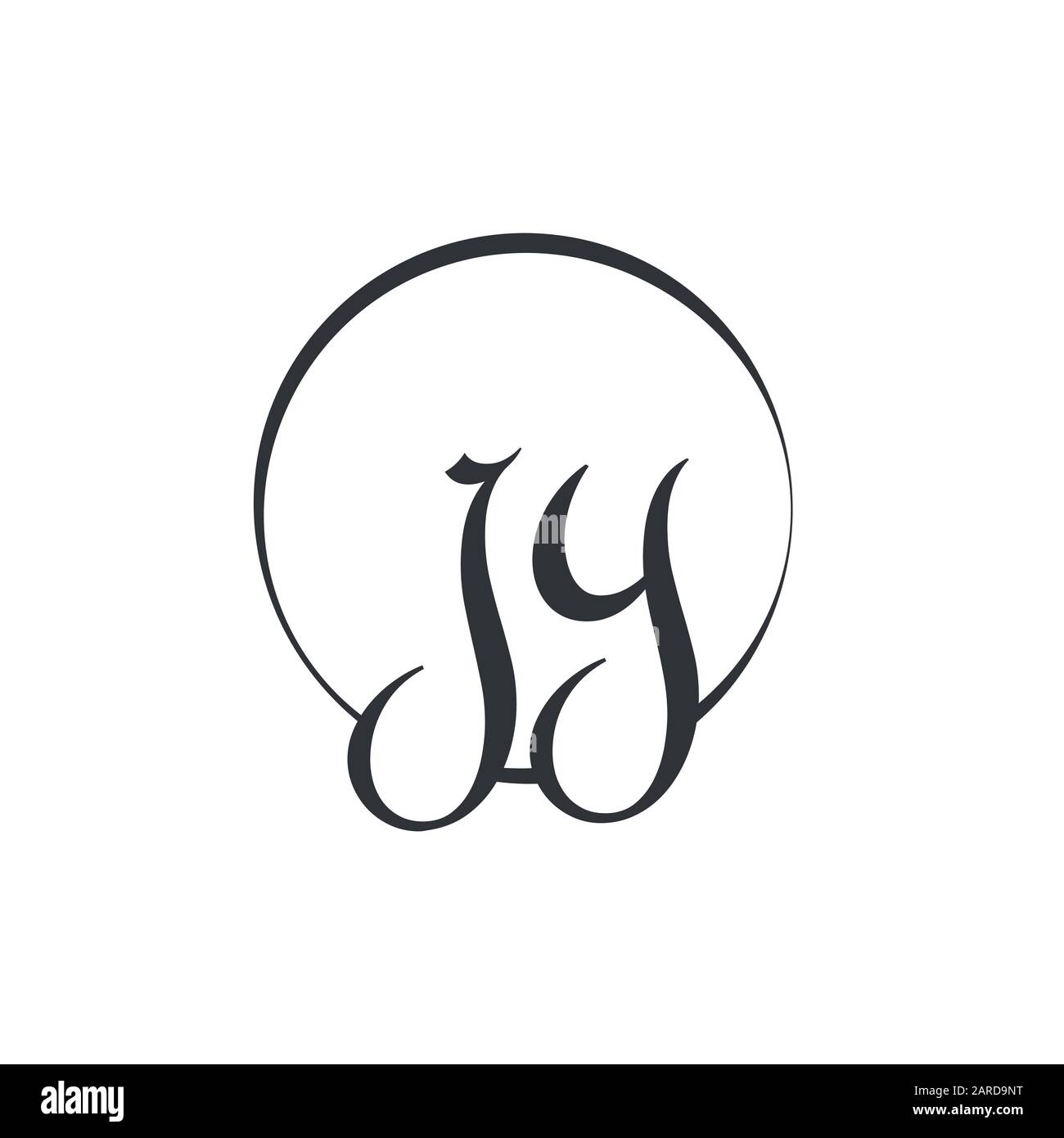 letter JY Logo Design Vector Template. Initial Linked Letter Design JY