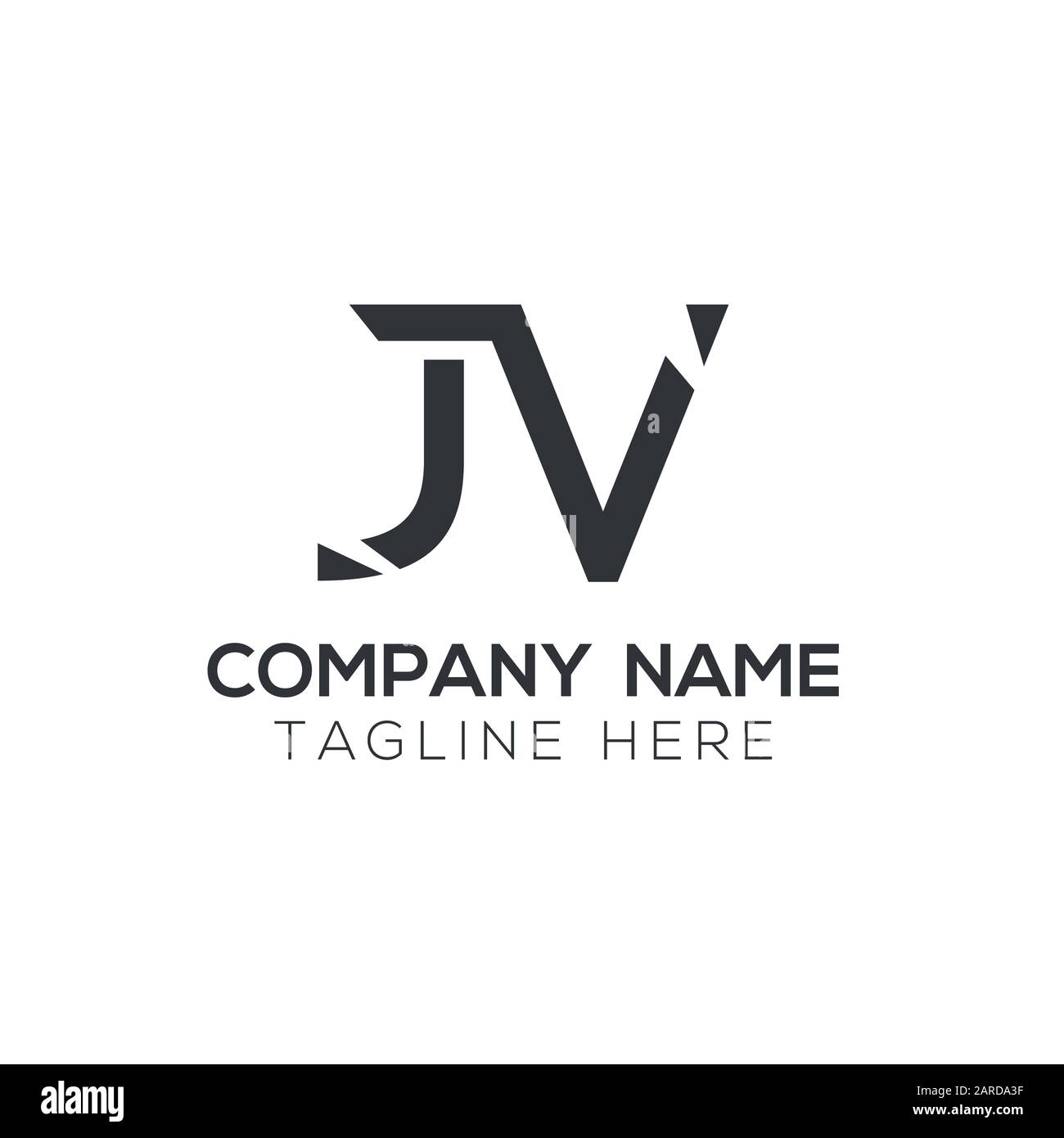 letter JV Logo Design Vector Template. Initial Linked Letter Design JV Vector Illustration Stock Vector