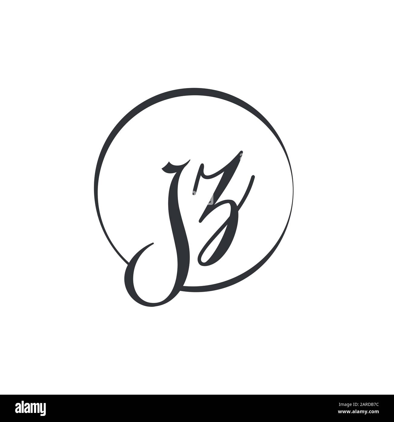 letter JZ Logo Design Vector Template. Initial Linked Letter Design JZ
