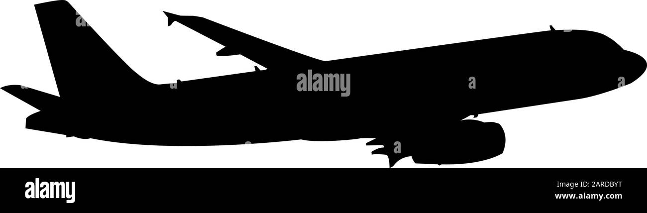 airplane silhouette vector graphic isolated on white background Stock ...