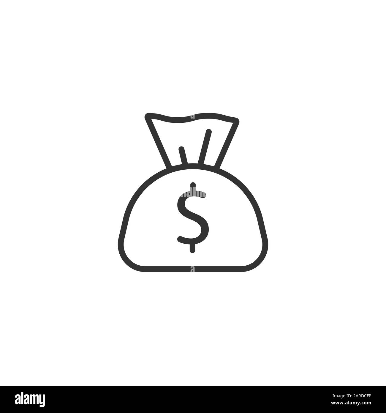 Money bag icon in flat style. Moneybag with dollar vector illustration ...