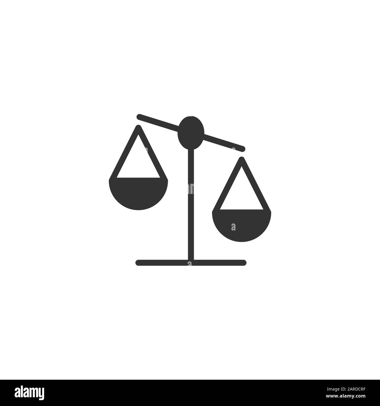Scale balance icon in flat style. Justice vector illustration on white ...