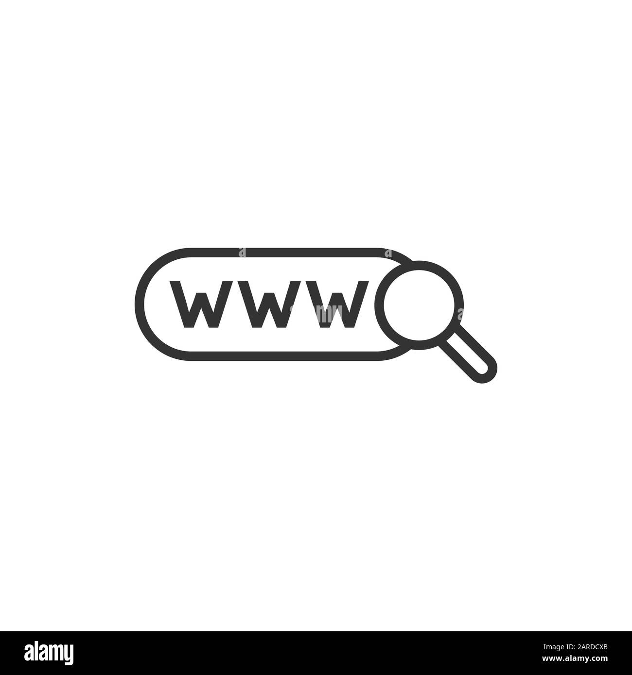 Global search icon in flat style. Website address vector illustration ...