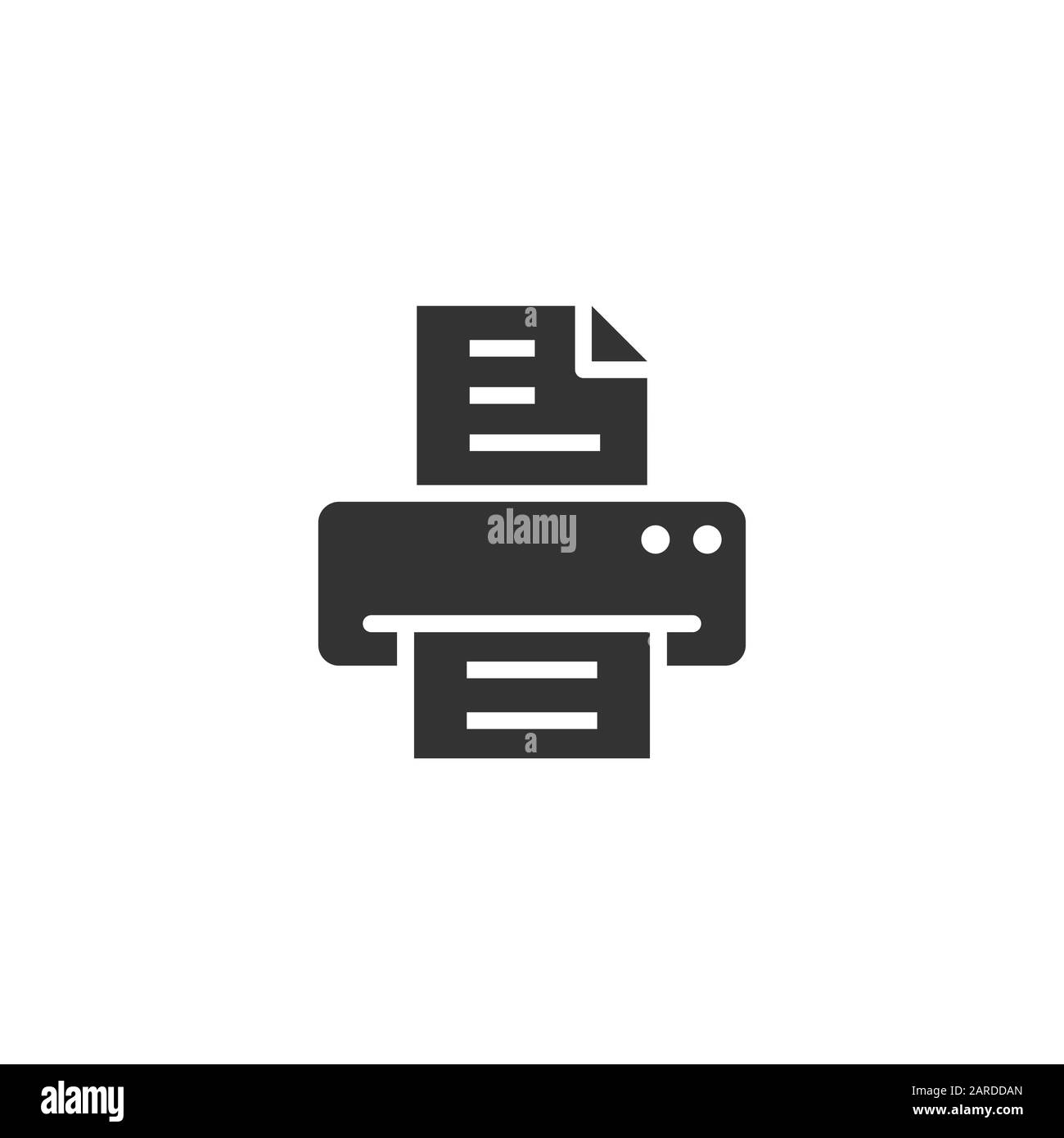 Office printer icon in flat style. Fax vector illustration on white