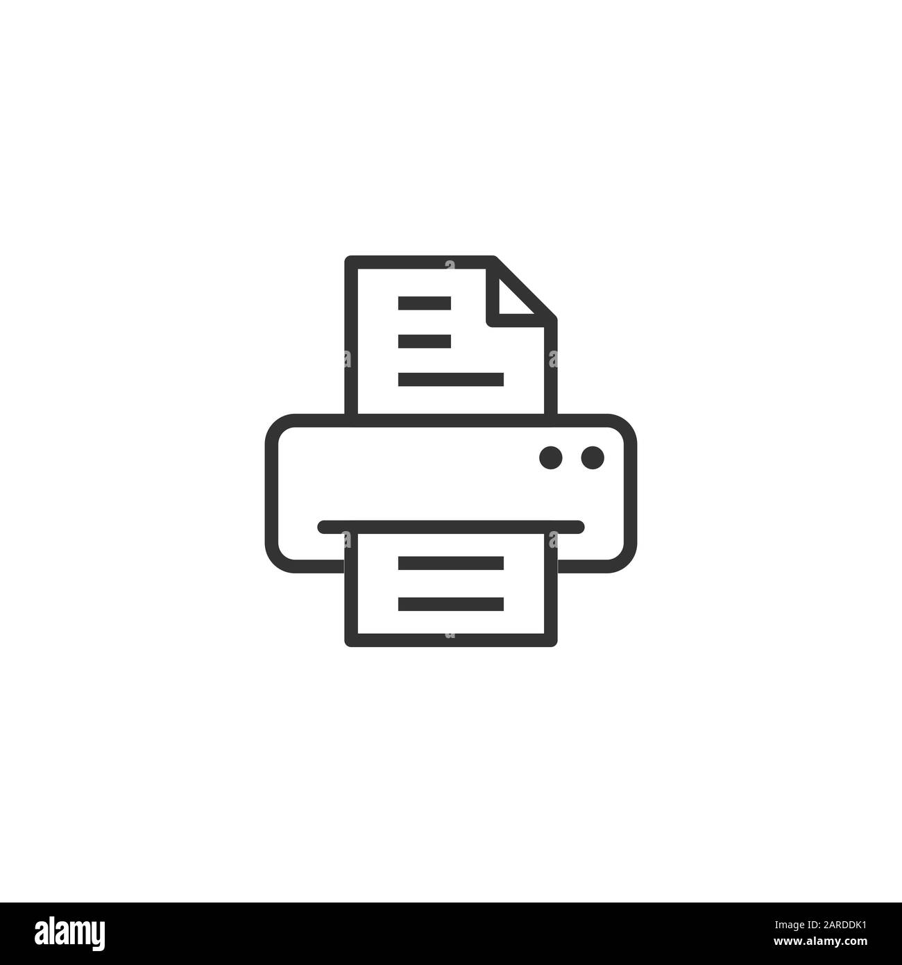 Office printer icon in flat style. Fax vector illustration on white