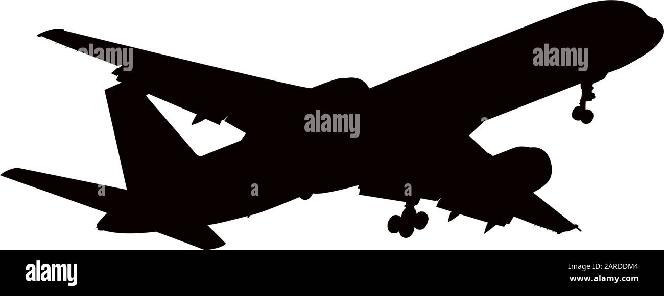airplane silhouette vector graphic isolated on white background Stock ...
