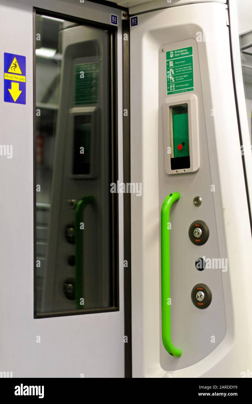 Automatic Double Door With Buttons In Train Stock Photo 341430413