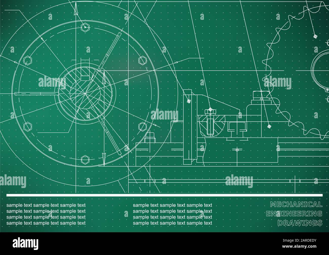 Vector drawing. Mechanical drawings. Engineering background. Light ...