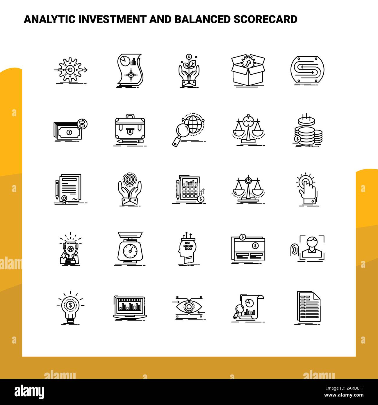 Set Of Analytic Investment And Balanced Scorecard Line Icon Set 25 Icons Vector Minimalism Style Design Black Icons Set Linear Pictogram Pack Stock Vector Image Art Alamy