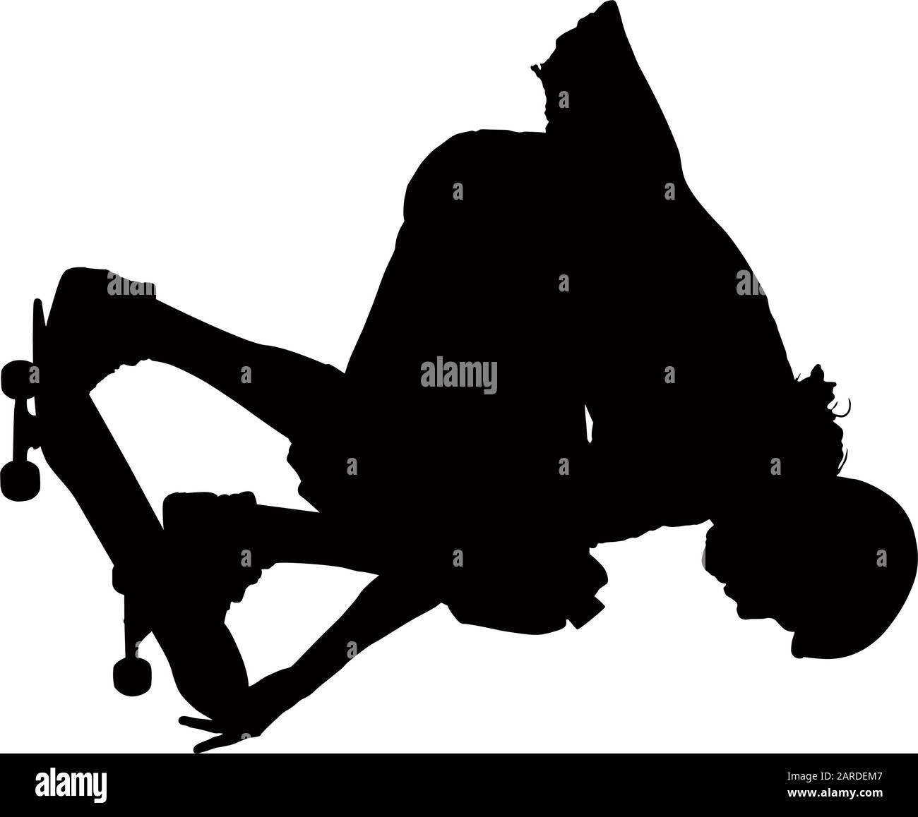 skateboarder silhouette black vector graphic Stock Vector