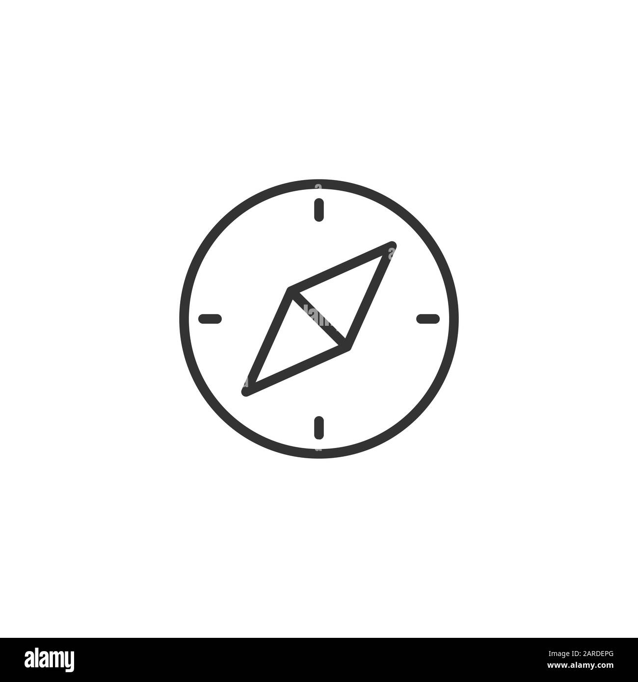 Compass icon in flat style. Navigation equipment vector illustration on ...