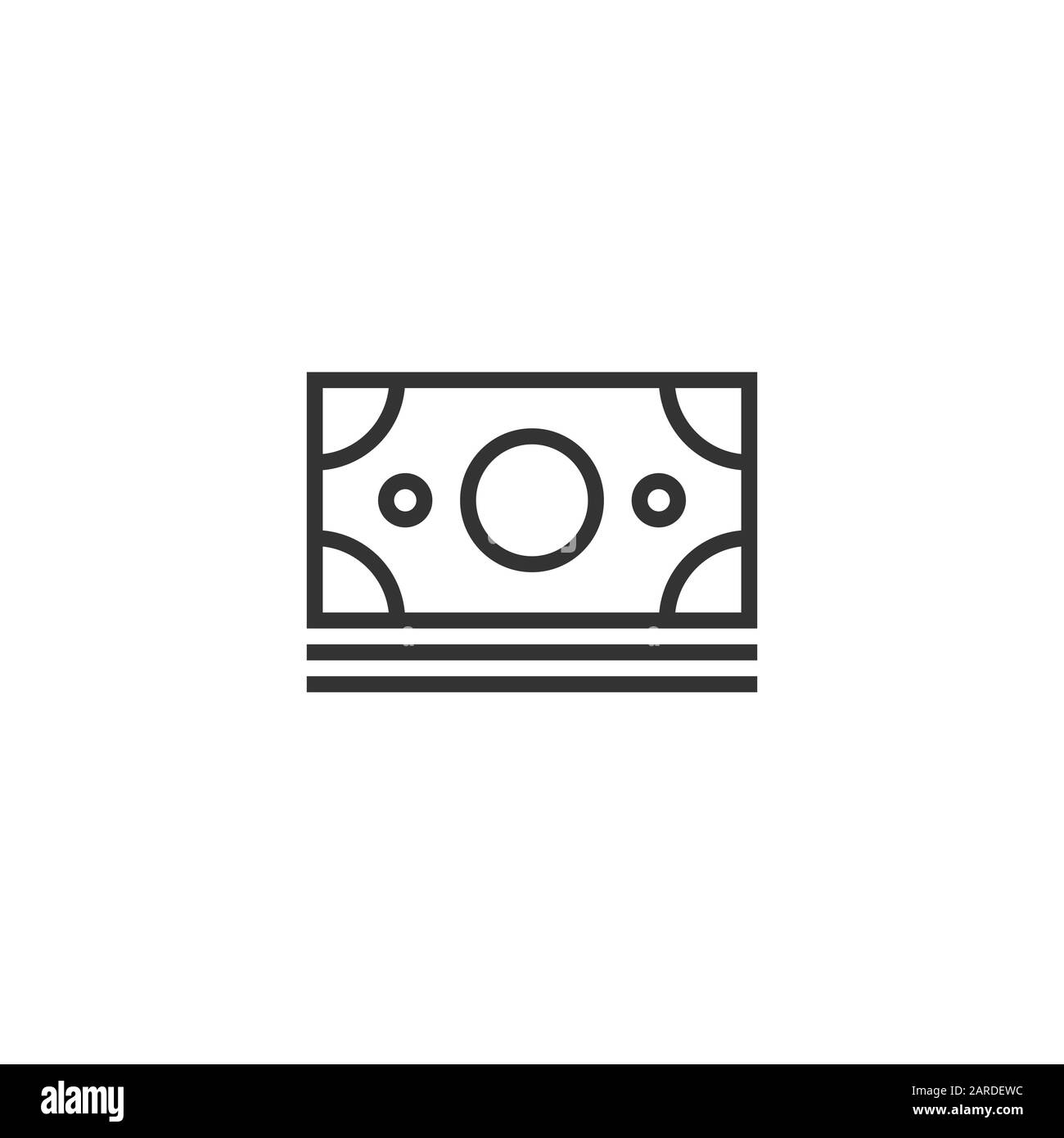 Dollar currency banknote icon in flat style. Dollar cash vector ...