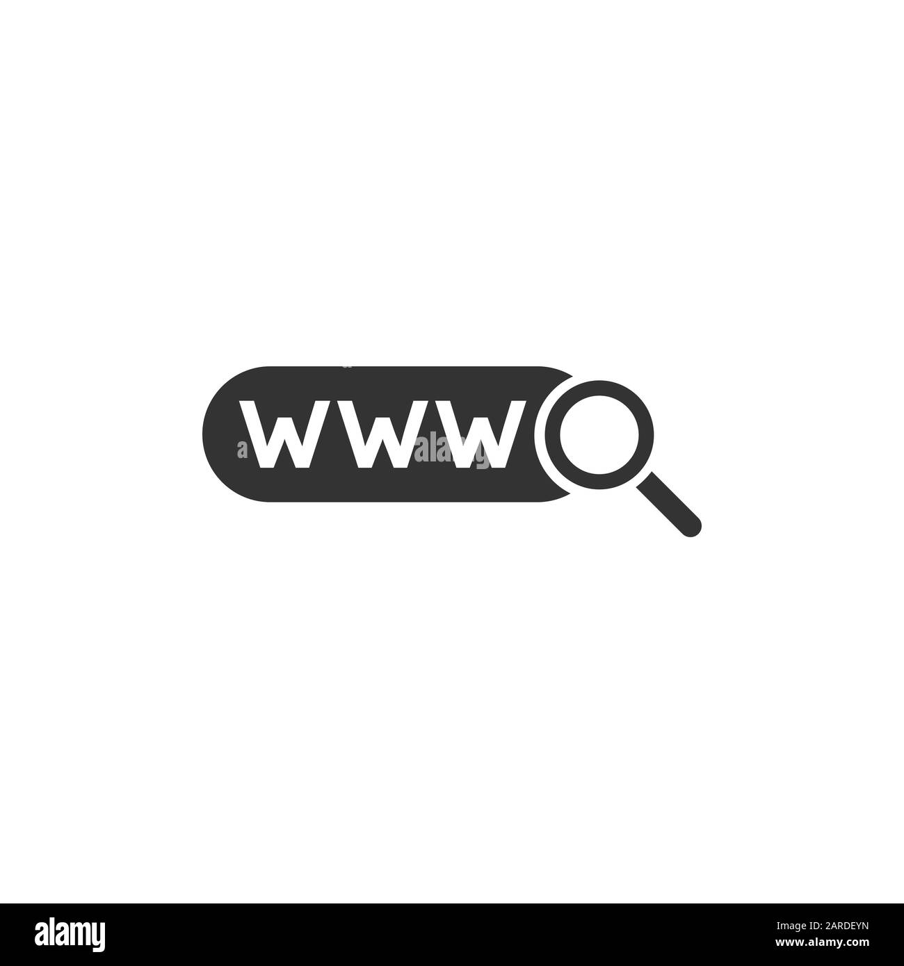Global search icon in flat style. Website address vector illustration ...