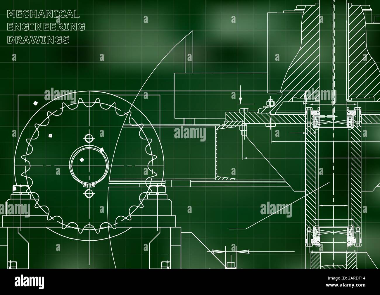 Blueprints. Engineering backgrounds. Mechanical engineering drawings