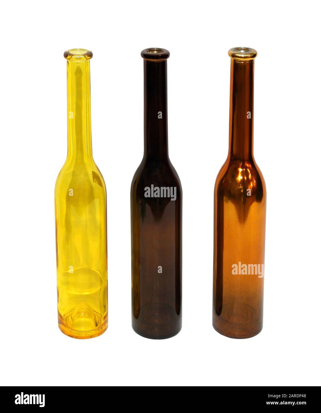 Three glass decorative bottles with clipping path included Stock Photo