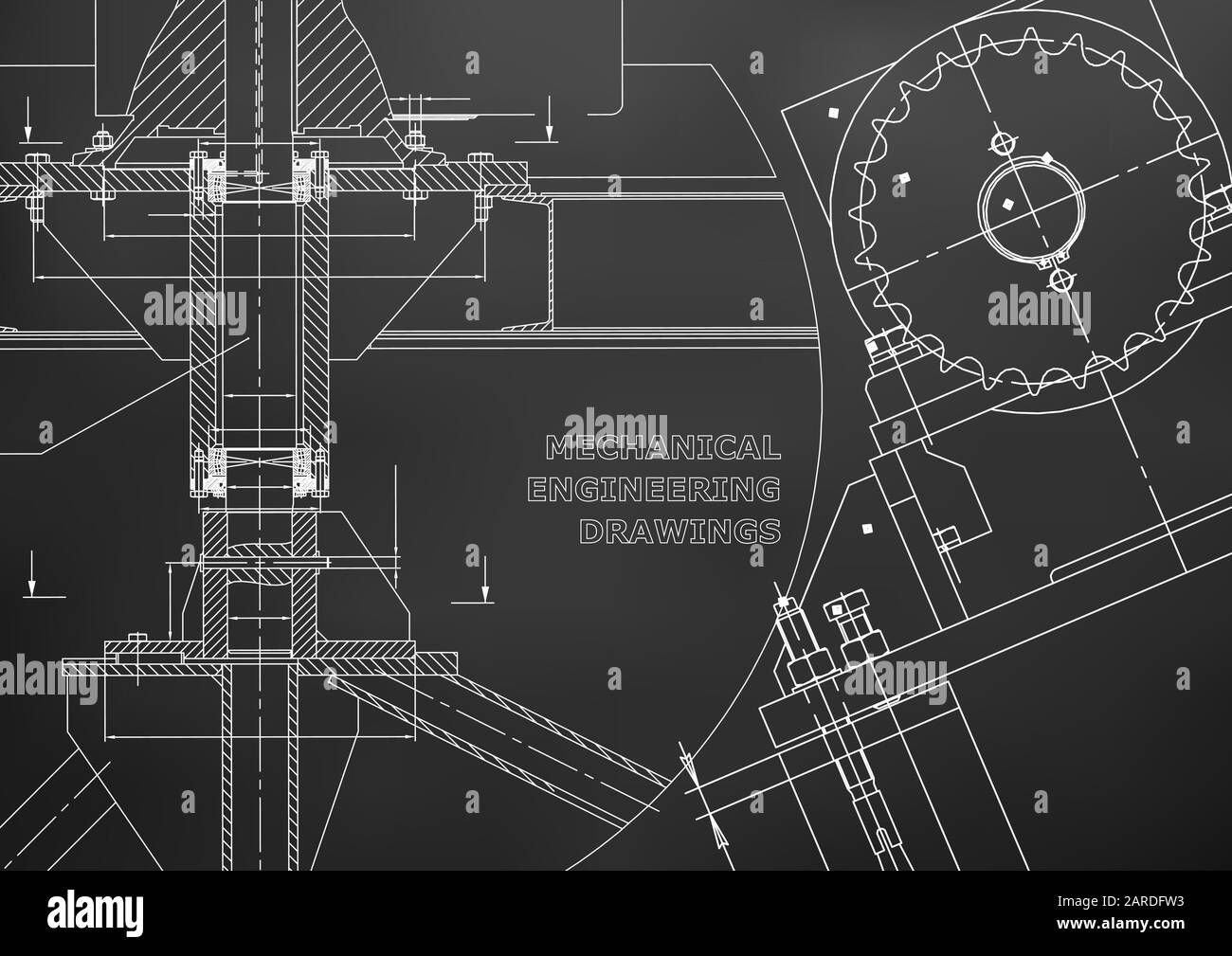 Engineering backgrounds. Technical. Mechanical engineering drawings