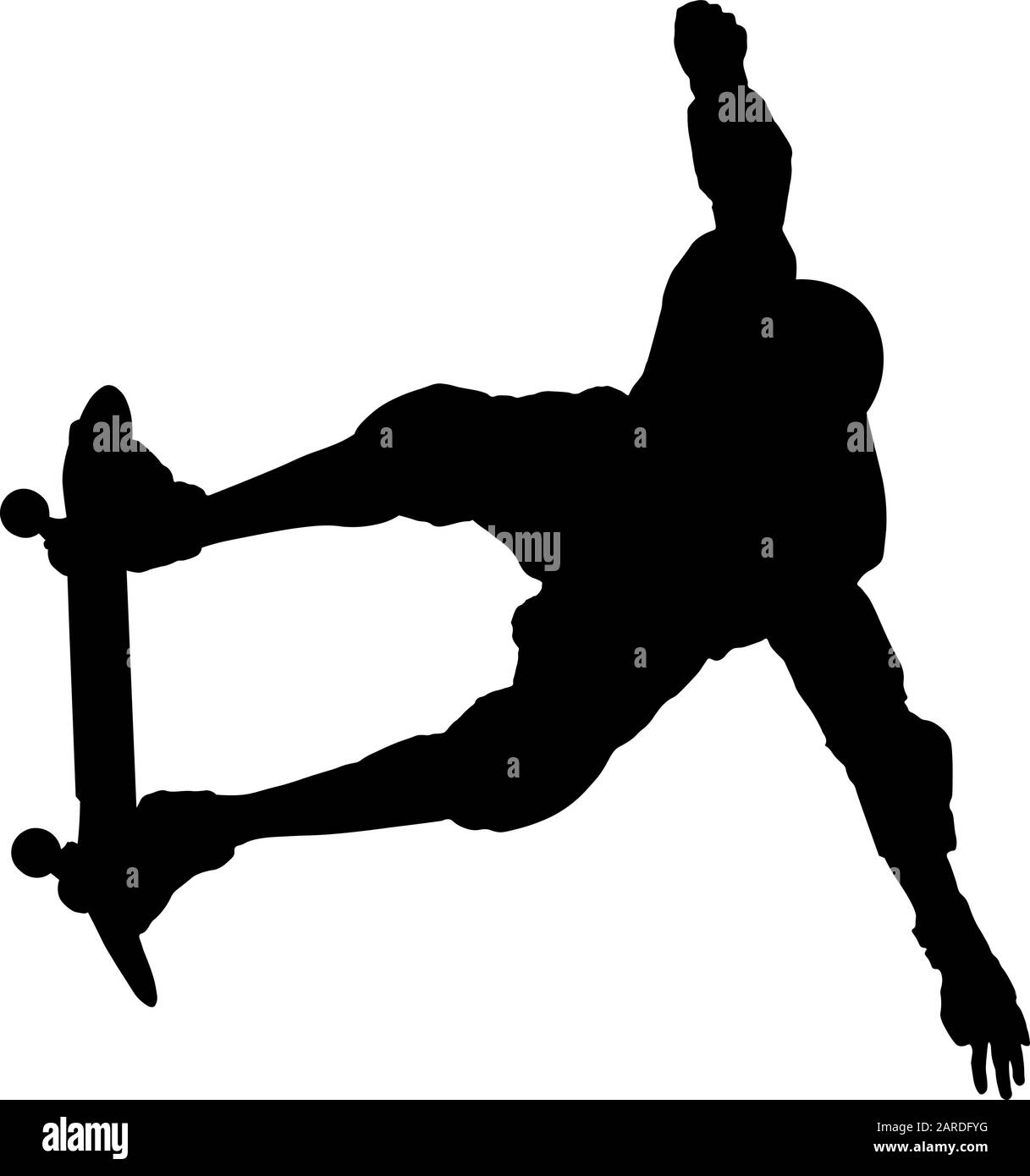Skateboarder silhouette in black vector graphic Stock Vector