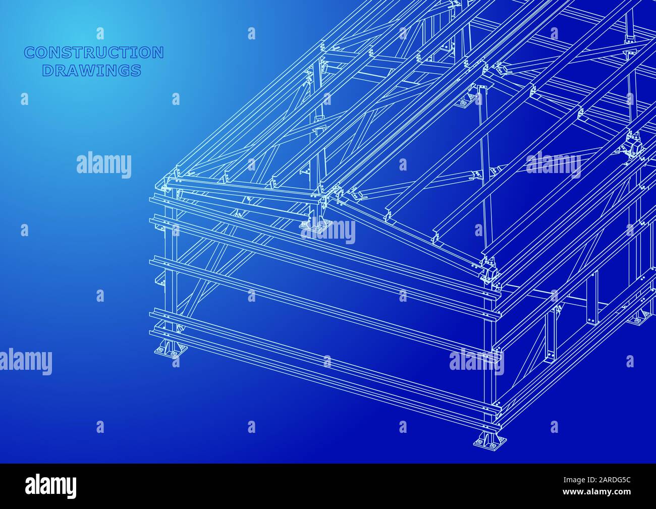Building. Metal constructions. Volumetric Stock Vector