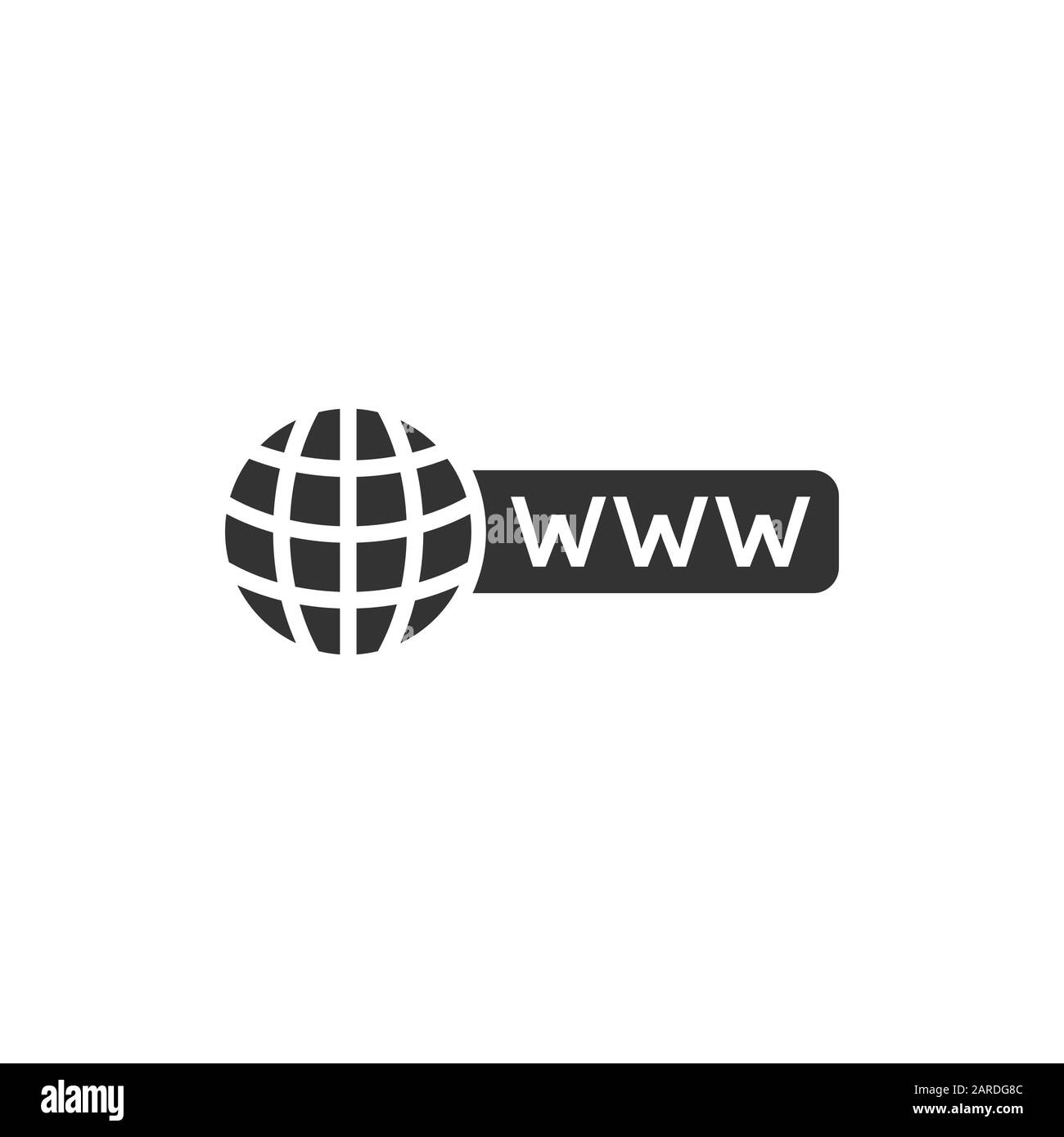 Global search icon in flat style. Website address vector illustration ...