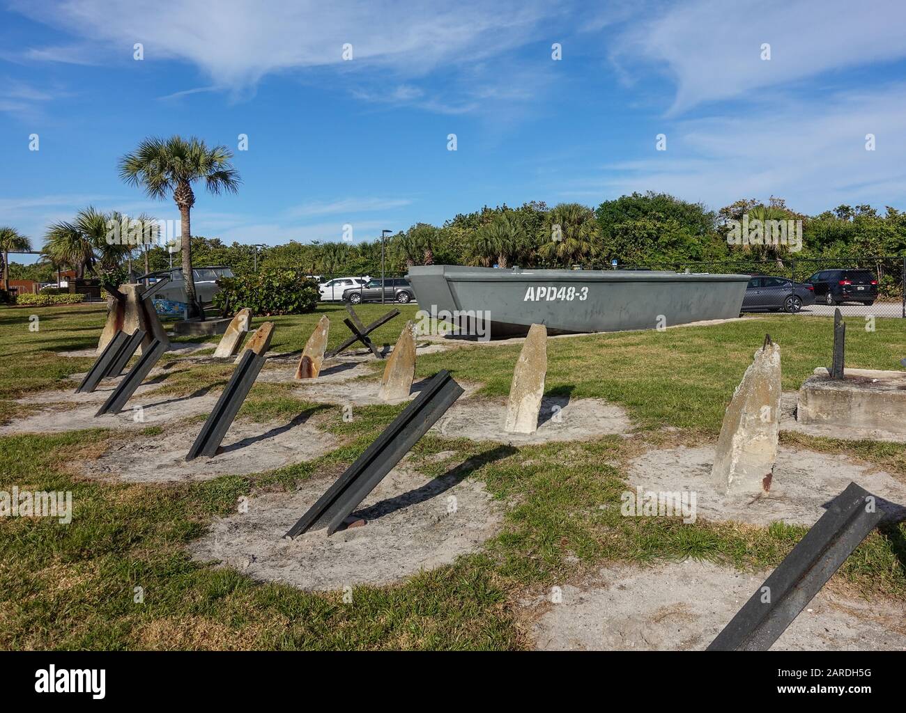Ft. Pierce,FL/USA1/27/20 A Navy SEALS beach obstacles used on the Ft