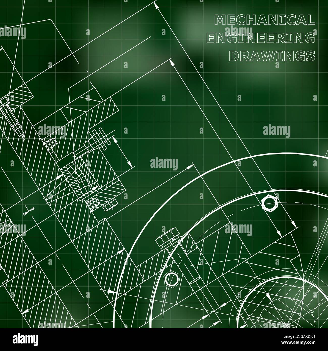 Green background. Grid. Backgrounds of engineering subjects. Technical
