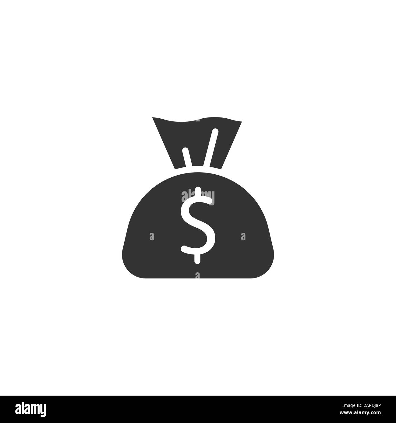 Money bag icon in flat style. Moneybag with dollar vector illustration ...