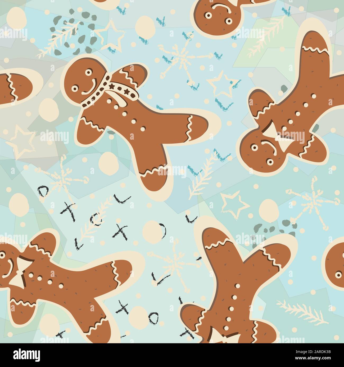Gingerbread cookie seamless background. Creative Design. Vector ...