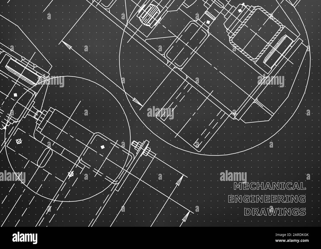 Mechanical Engineering drawing. Blueprints. Mechanics. Cover