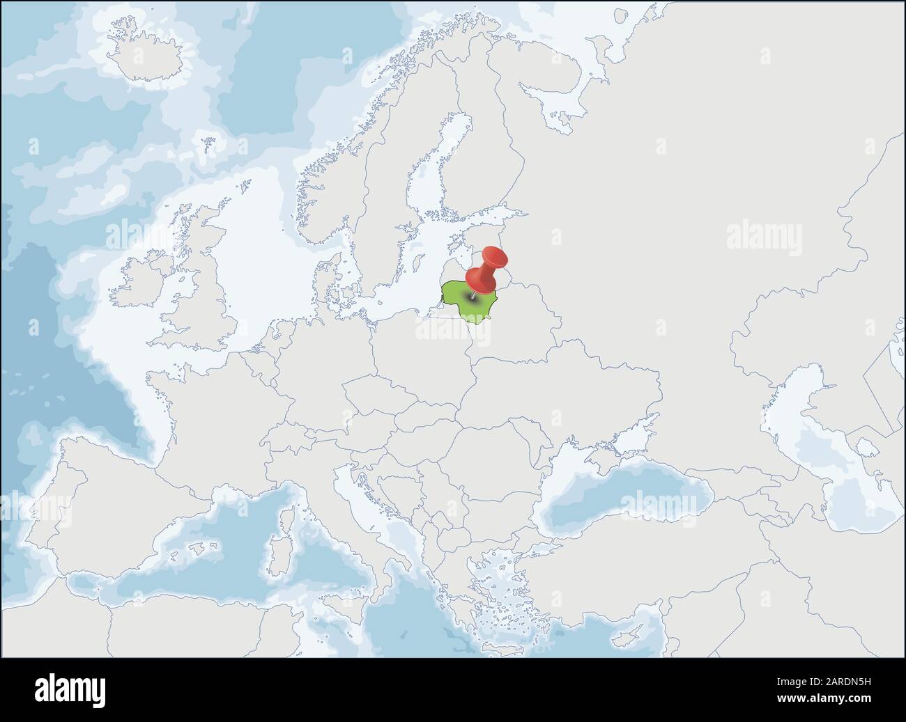 Republic Of Lithuania Location On Europe Map Stock Vector Image Art Republic Of Lithuania Location On Europe Map 2ARDN5H 