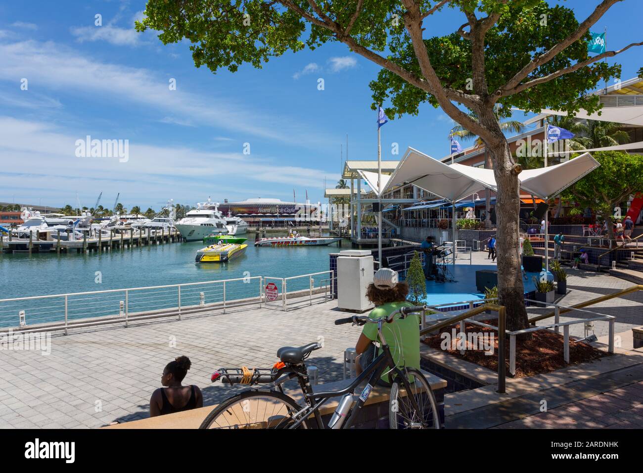 Harbour in the Bayside Marketplace in Downtown, Miami, Florida, United States of America, North America Stock Photo