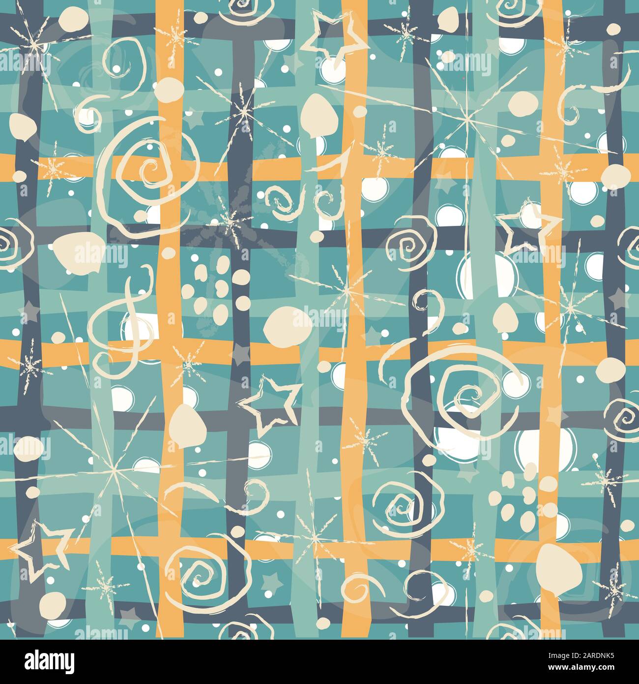 Cute Hand Drawn Winter Pattern. Seamless Pattern. Vector Illustration Stock Vector