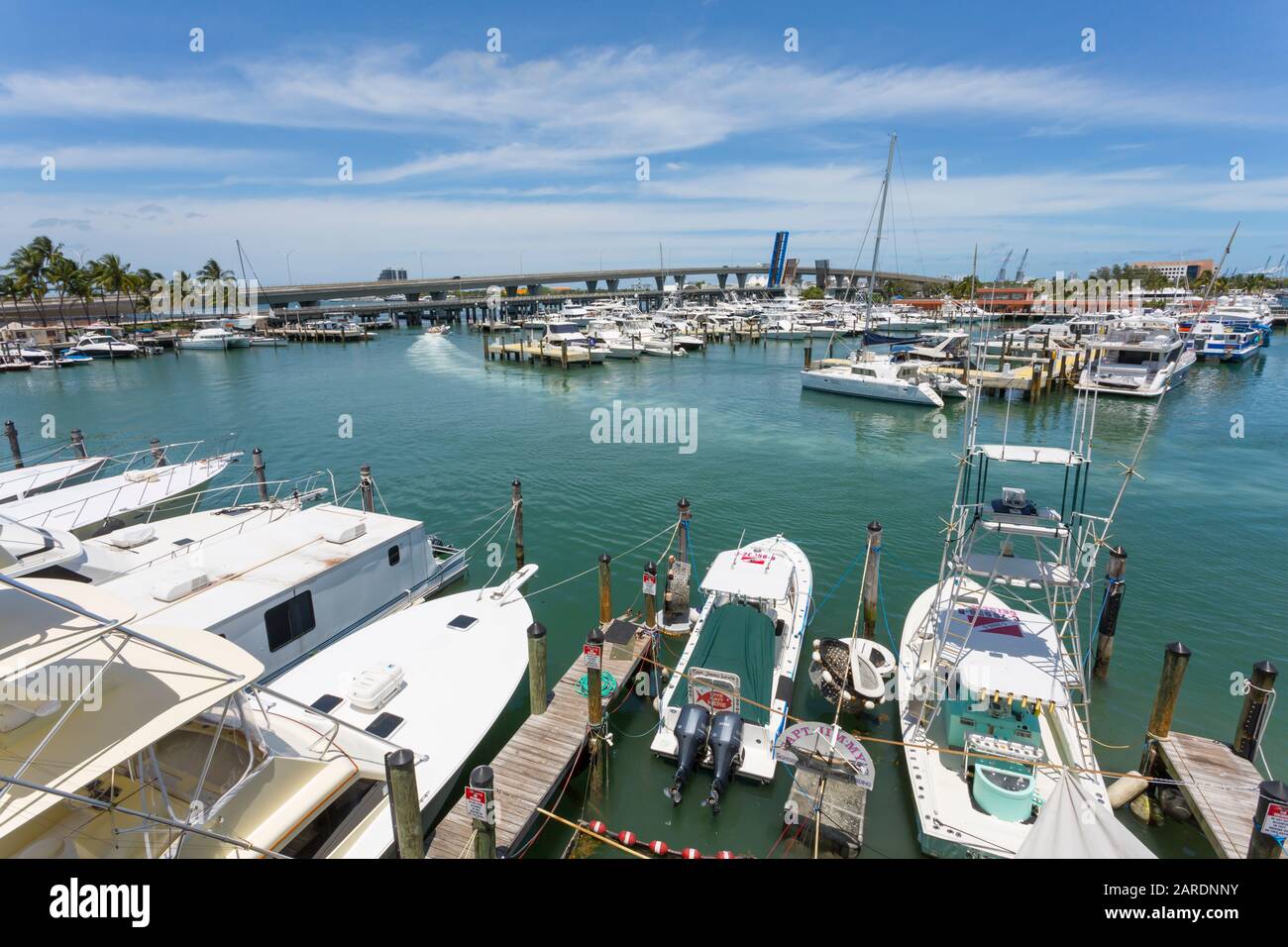 Harbour in the Bayside Marketplace in Downtown, Miami, Florida, United States of America, North America Stock Photo