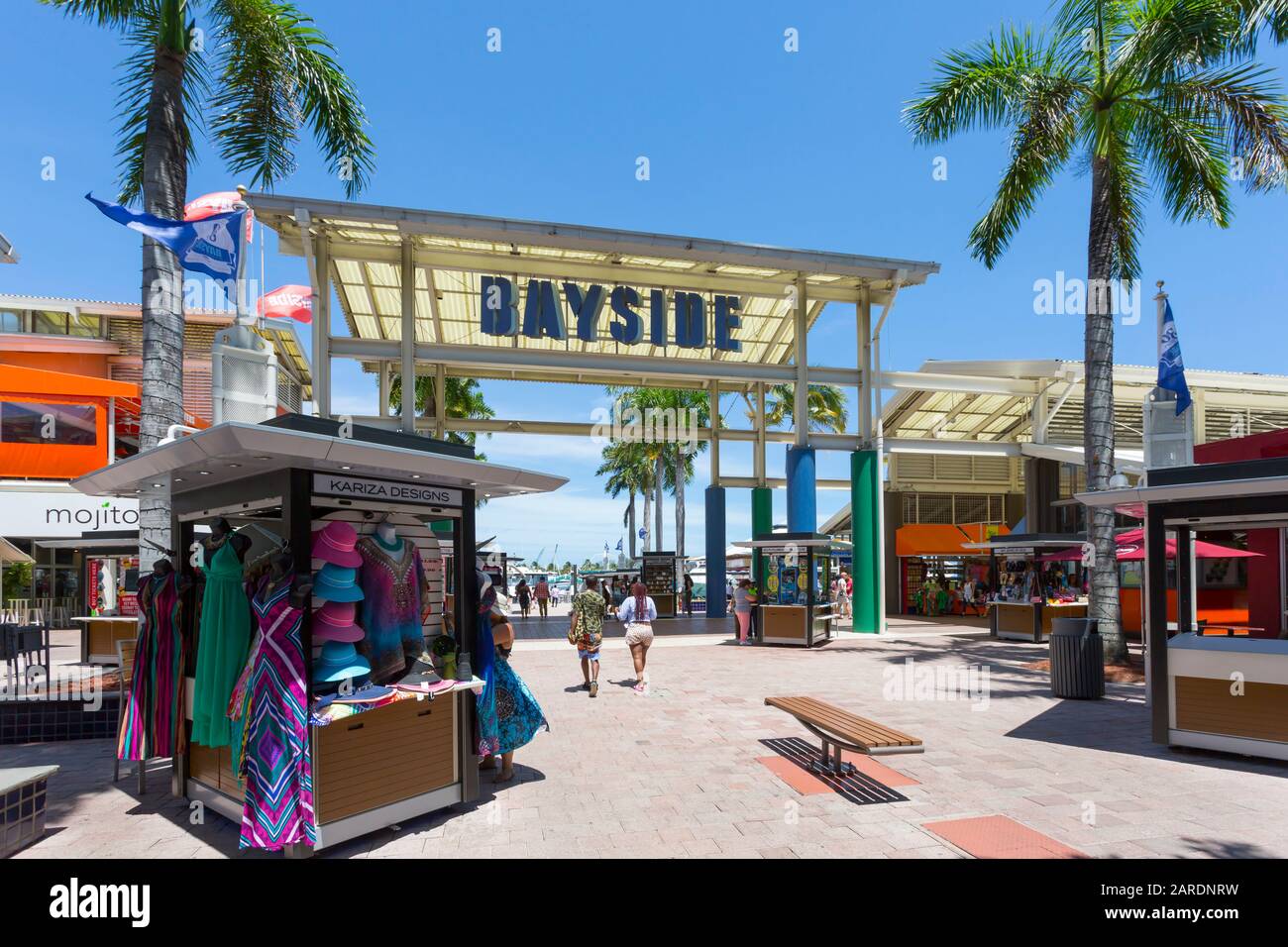 The Bayside Marketplace entrance, Downtown Miami, Miami, Florida, United States of America, North America Stock Photo