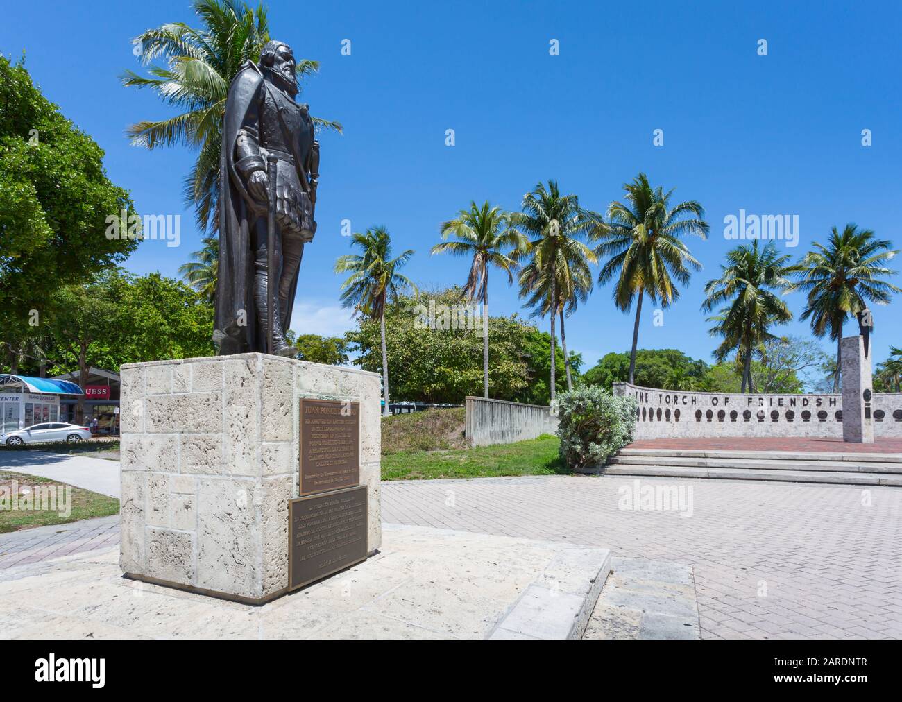 Statue of Juan Ponce De Leon in Bayside, Downtown Miami, Miami, Florida, United States of
