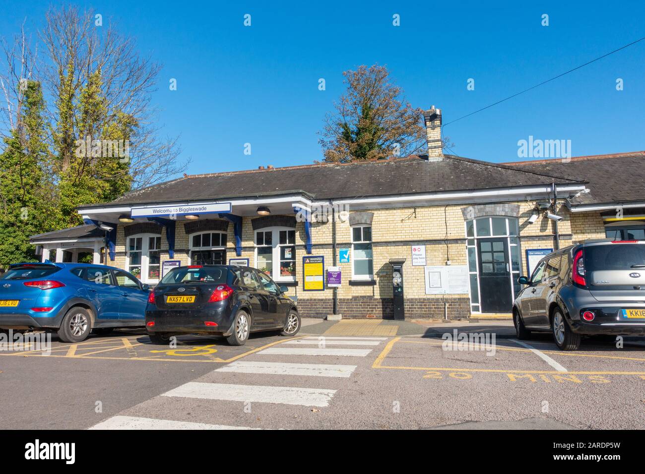 Biggleswade Railway Station car park, Bedfordshire, UK Stock Photo