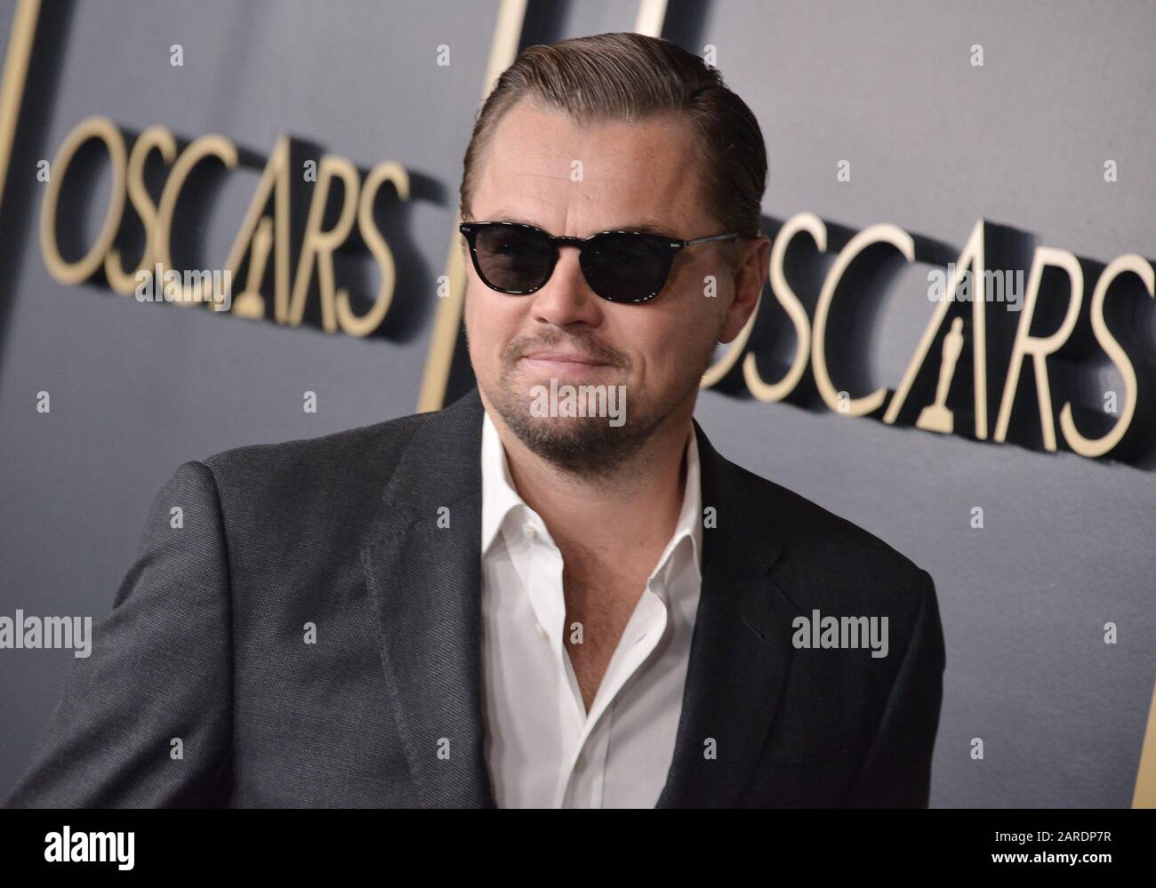 Los Angeles, USA. 27th Jan 2020. Leonardo DiCaprio arrives at the 92nd Oscars Nominees Luncheon held at the Ray Dolby Ballroom at Hollywood & Highland in Hollywood, CA on Monday, ?January 27, 2020. (Photo By Sthanlee B. Mirador/Sipa USA) Credit: Sipa USA/Alamy Live News Stock Photo